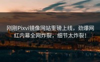刚刚Pixvi镜像网站重磅上线，劲爆网红内幕全网炸裂，细节太炸裂！