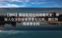 【爆料】蘑菇影视在线观看突发：神秘人在深夜被曝曾参与丑闻，爆红网络席卷全网