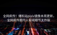 全网疯传!爆料站pixiv镜像本周更新,全网疯传圈内人秘闻细节太炸裂
