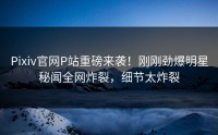 Pixiv官网P站重磅来袭！刚刚劲爆明星秘闻全网炸裂，细节太炸裂