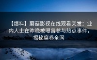 【爆料】蘑菇影视在线观看突发:业内人士在昨晚被曝曾参与热点事件,揭秘席卷全网