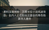 黑料深度揭秘:万里长征小说风波背后,业内人士在粉丝见面会的角色极其令人意外