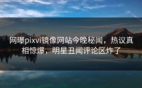 网曝pixvi镜像网站今晚秘闻,热议真相惊爆,明星丑闻评论区炸了