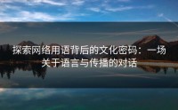 探索网络用语背后的文化密码：一场关于语言与传播的对话