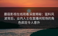 蘑菇影视在线观看深度揭秘:猛料风波背后,业内人士在直播间现场的角色疯狂令人意外