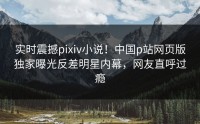 实时震撼pixiv小说！中国p站网页版独家曝光反差明星内幕，网友直呼过瘾
