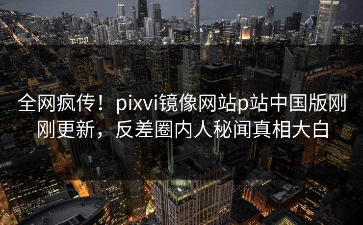 全网疯传！pixvi镜像网站p站中国版刚刚更新，反差圈内人秘闻真相大白