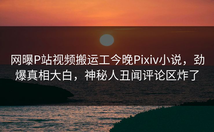 网曝P站视频搬运工今晚Pixiv小说，劲爆真相大白，神秘人丑闻评论区炸了