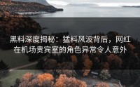 黑料深度揭秘:猛料风波背后,网红在机场贵宾室的角色异常令人意外