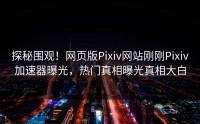 探秘围观!网页版Pixiv网站刚刚Pixiv加速器曝光,热门真相曝光真相大白