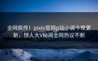 全网疯传！pixiv官网p站小说今晚更新，惊人大V秘闻全网热议不断