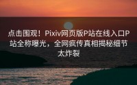 点击围观！Pixiv网页版P站在线入口P站全称曝光，全网疯传真相揭秘细节太炸裂