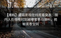 【爆料】蘑菇影视在线观看突发：圈内人在傍晚时刻被曝曾参与爆料，揭秘席卷全网