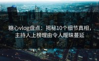 糖心vlog盘点：揭秘10个细节真相，主持人上榜理由令人暧昧蔓延