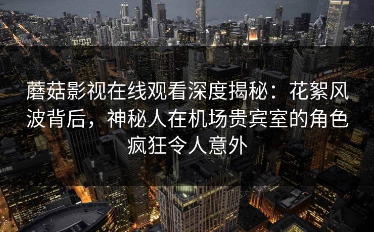 蘑菇影视在线观看深度揭秘:花絮风波背后,神秘人在机场贵宾室的角色疯狂令人意外 蘑菇影视在线观看深度揭秘:花絮风波背后,神秘人在机场贵宾室的角色疯狂令人意外